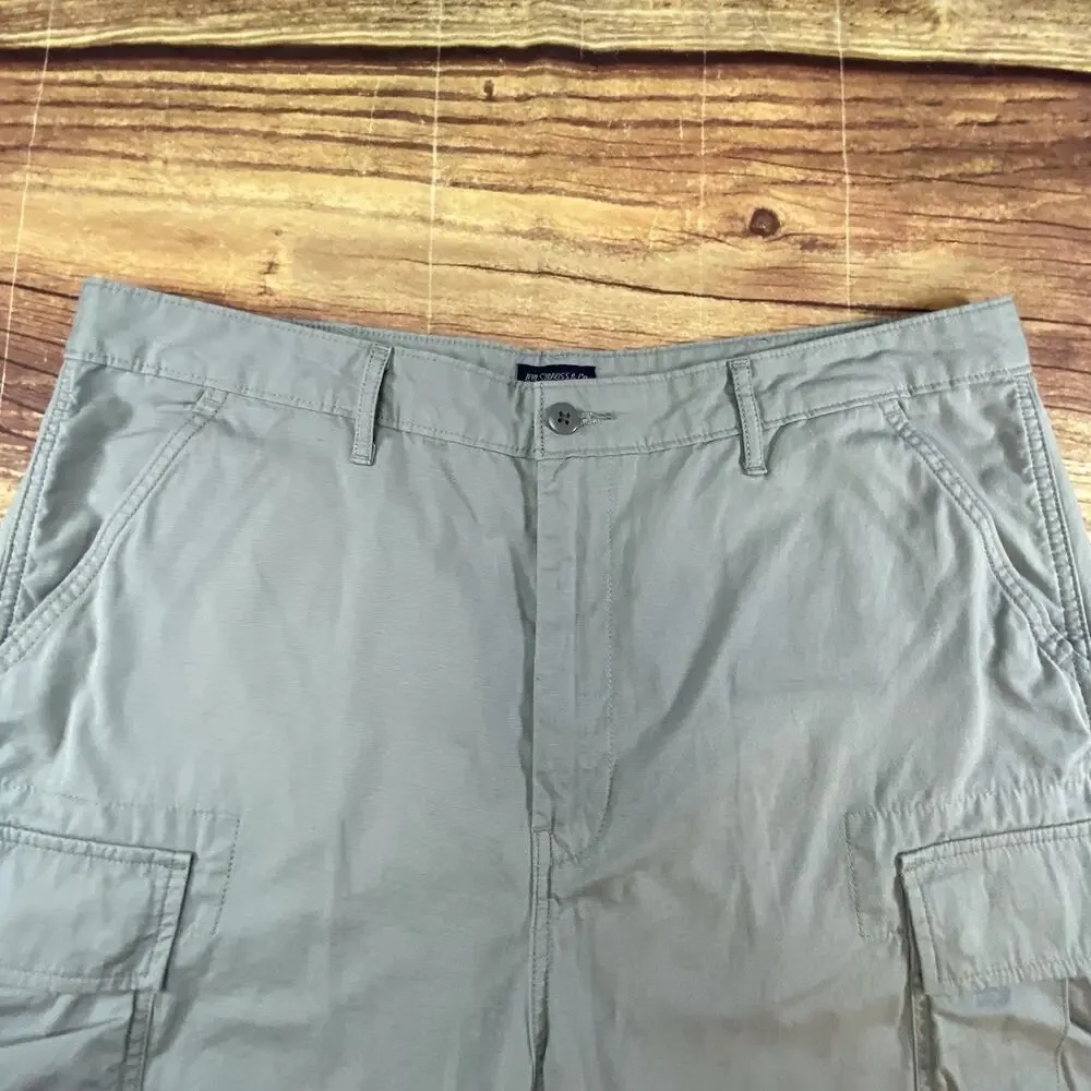 Levi Strauss Gray Cargo Shorts Mens 38 Utility Outdoor Ripstop Waterless Pockets